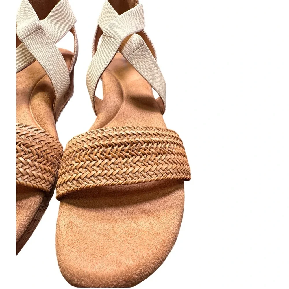 Easy Spirit Lorena8 Wedge Sandals Womens 10 Light Natural Good Woven Cork Boho - Picture 5 of 9